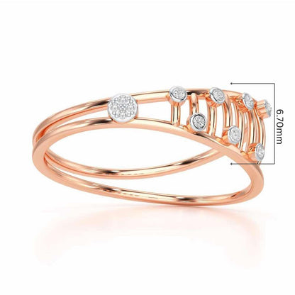 Rhyming Beauty Silver Ring - Rose Gold - Image 5