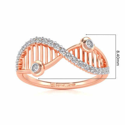 Wave Eye Silver Ring - Rose Gold - Image 5