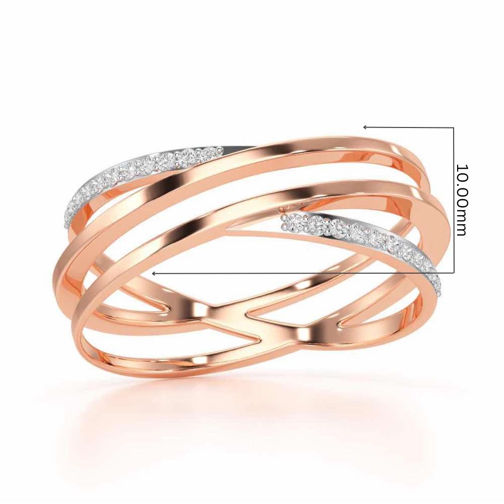 Criss-Cross Silver Ring - Rose Gold - Image 5