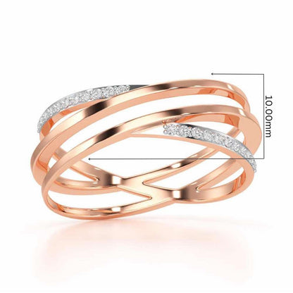 Criss-Cross Silver Ring - Rose Gold - Image 5