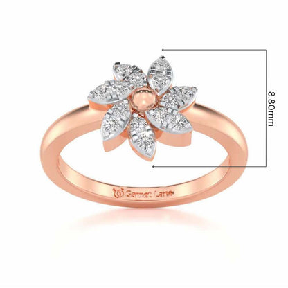 Spin Flora Silver Ring - Rose Gold - Image 5