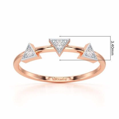Triangle Trio Silver Ring - Rose Gold - Image 5