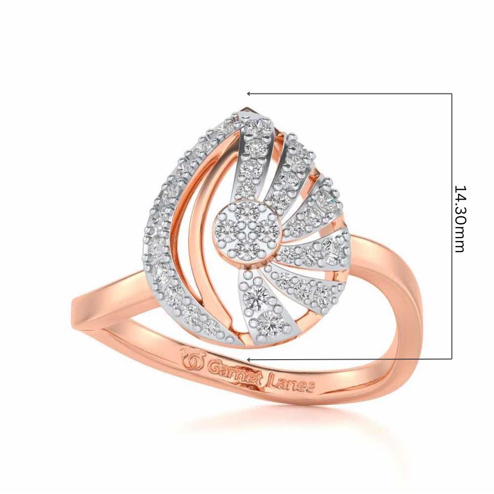 Scintillating Rays Silver Ring - Rose Gold - Image 5