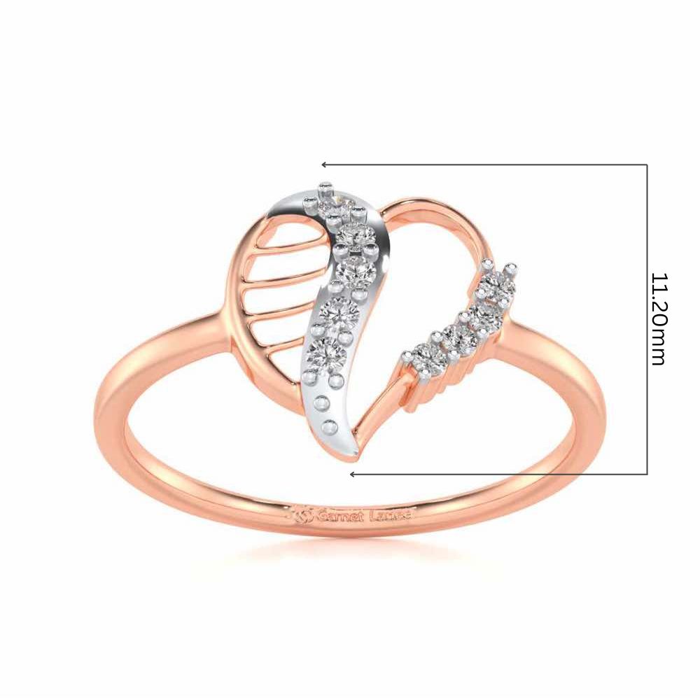 Heart Strings Silver Ring - Rose Gold - Image 5