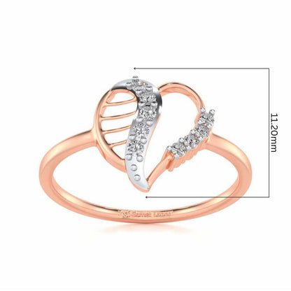 Heart Strings Silver Ring - Rose Gold - Image 5