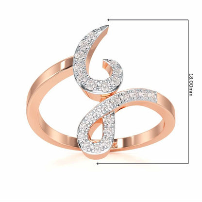 Styliish G Silver Ring - Rose Gold - Image 5