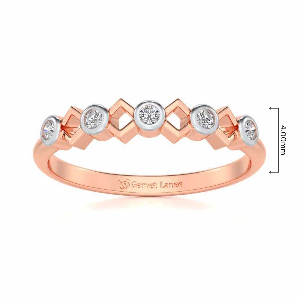 Contort Silver Band Ring - Rose Gold - Image 5