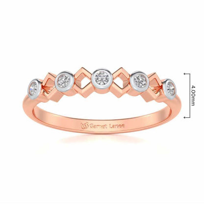 Contort Silver Band Ring - Rose Gold - Image 5