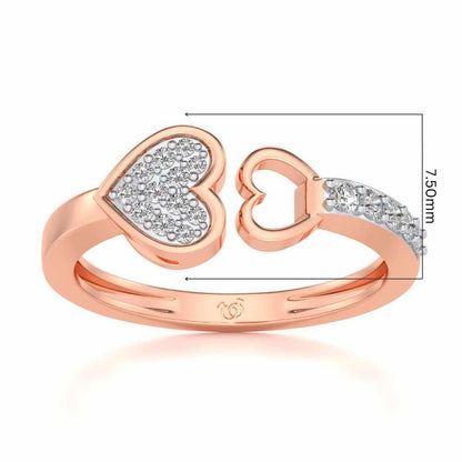 Gimme Your Heart Silver Ring - Rose Gold - Image 5