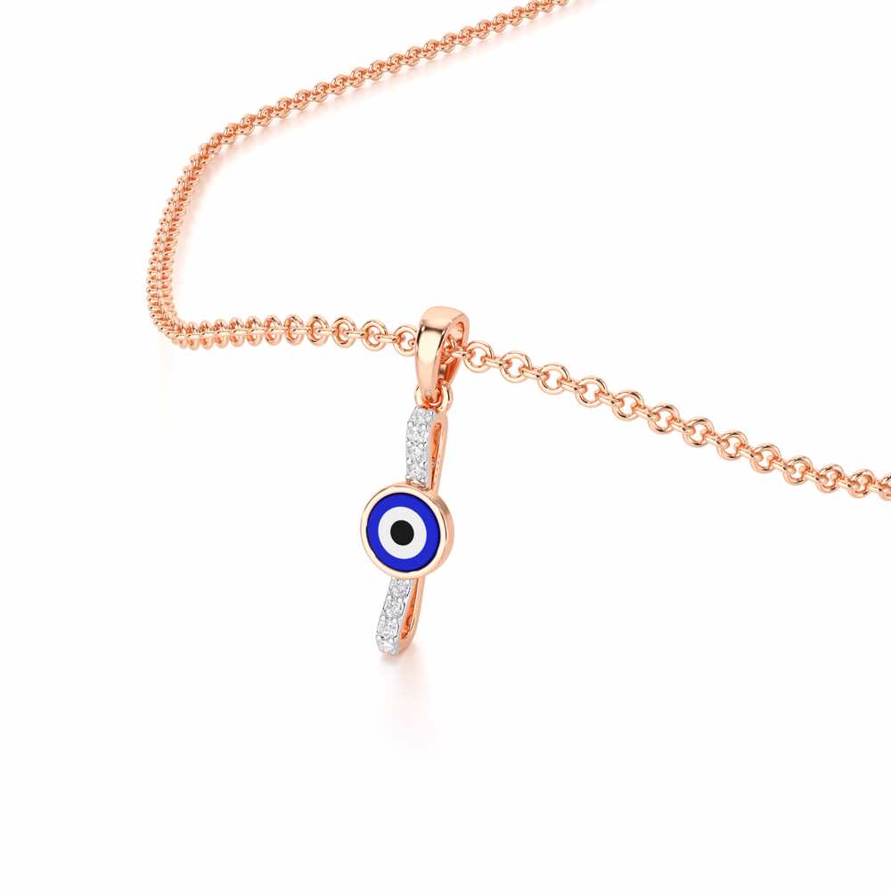 Warding Gaze Silver Pendant - Rose Gold - Image 2
