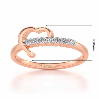 Heart-wise Silver Ring - Rose Gold - Image 5