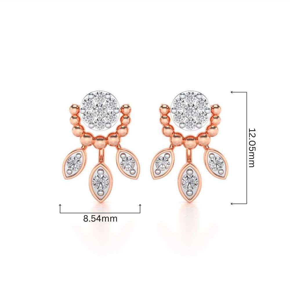 Darpanika Silver Earrings - Rose Gold - Image 4