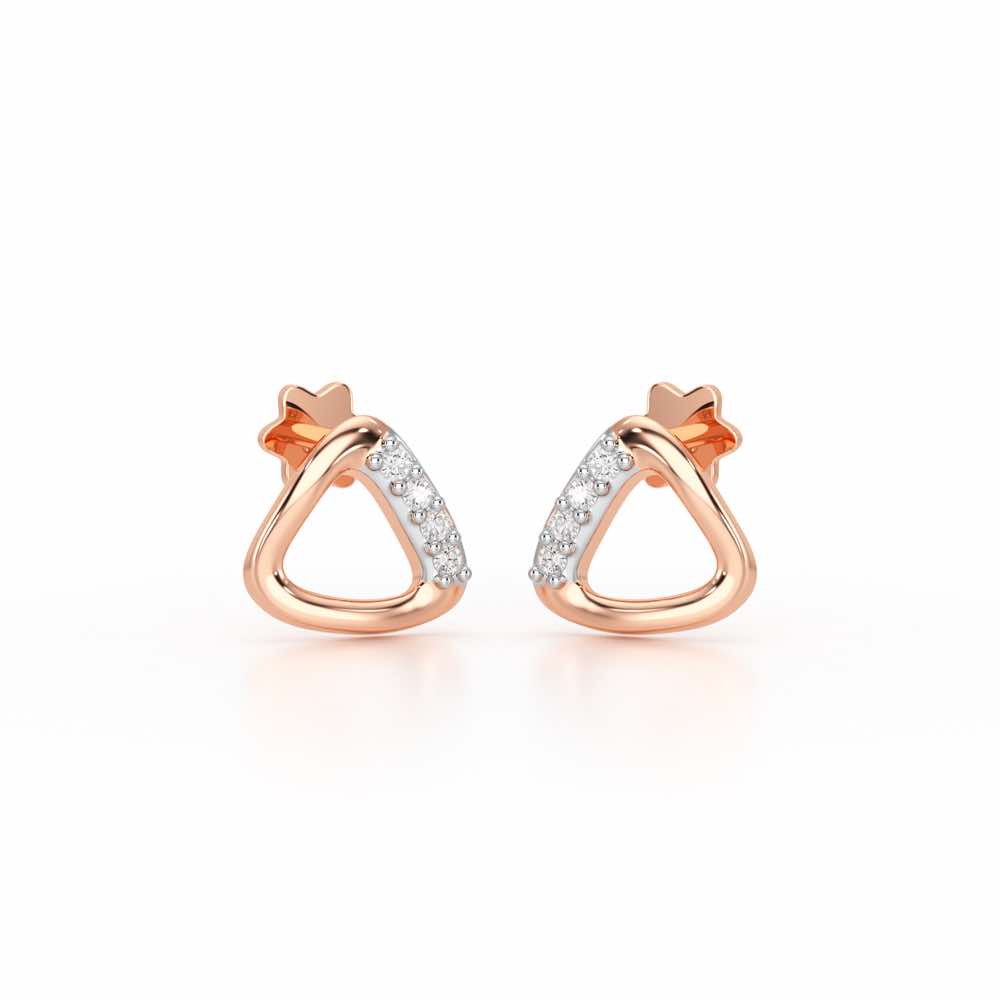 Twinkle Loops Silver Earrings - Rose Gold - Image 2