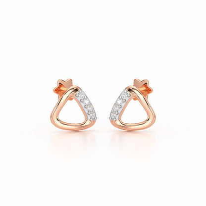 Twinkle Loops Silver Earrings - Rose Gold - Image 2
