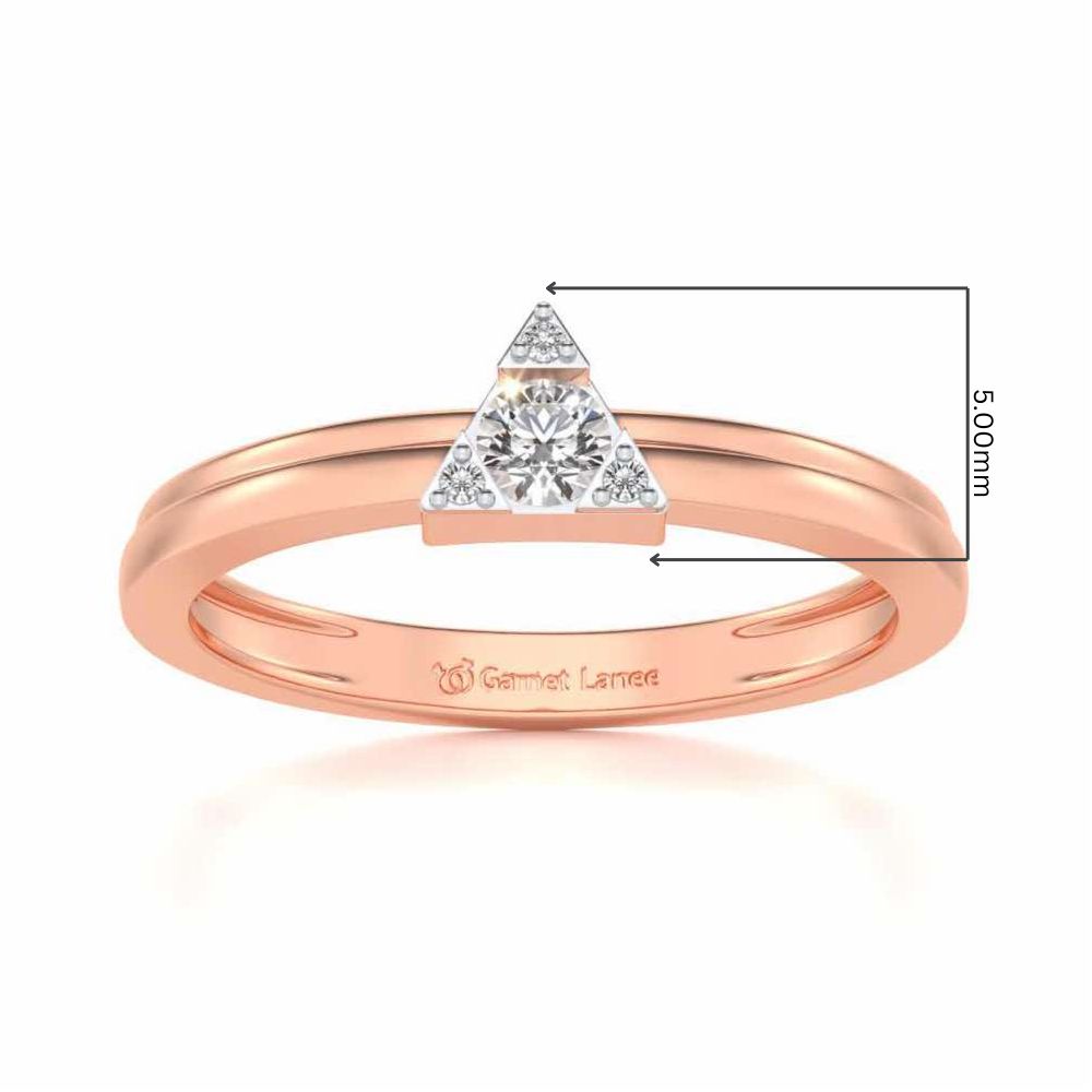 Protective Solitaire Silver Ring - Rose Gold - Image 5