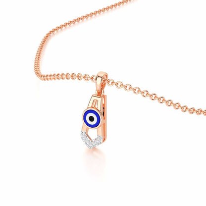 Guardian Gaze Silver Pendant - Rose Gold - Image 2