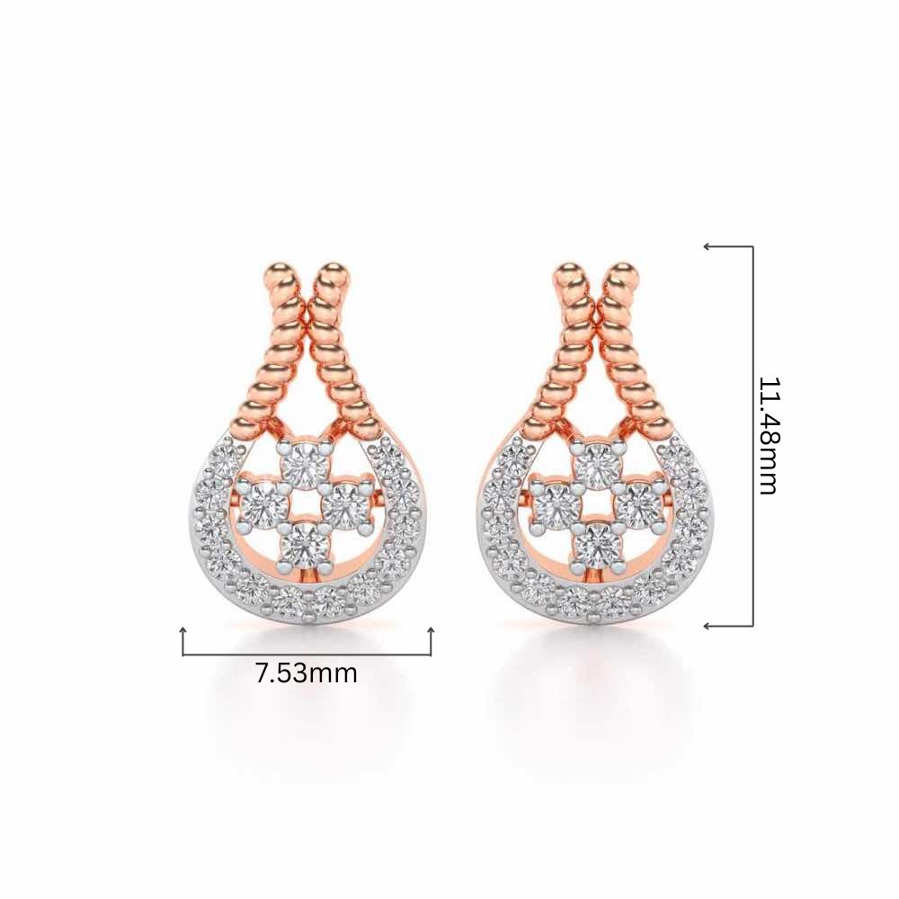 Datti Silver Earrings - Rose Gold - Image 4