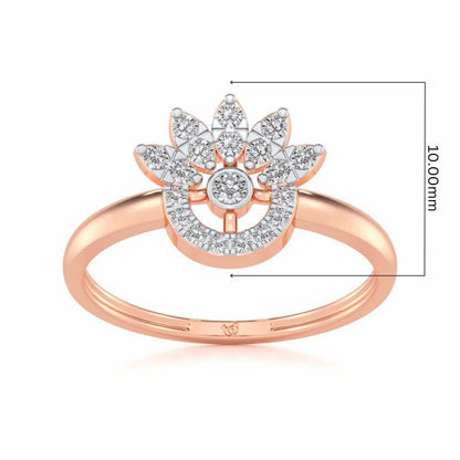 Round Shine Silver Ring - Rose Gold - Image 5
