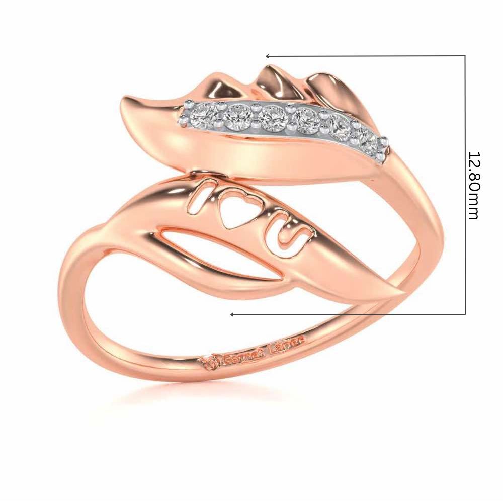 ILU Leaf Silver Ring - Rose Gold - Image 5