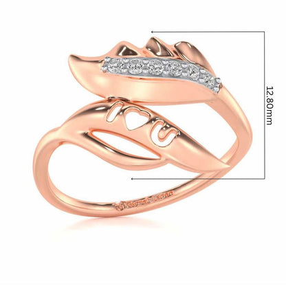 ILU Leaf Silver Ring - Rose Gold - Image 5