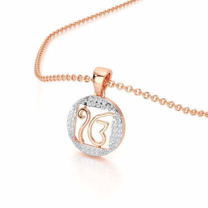 Ek Onkar Divine Silver Pendant - Rose Gold - Image 2