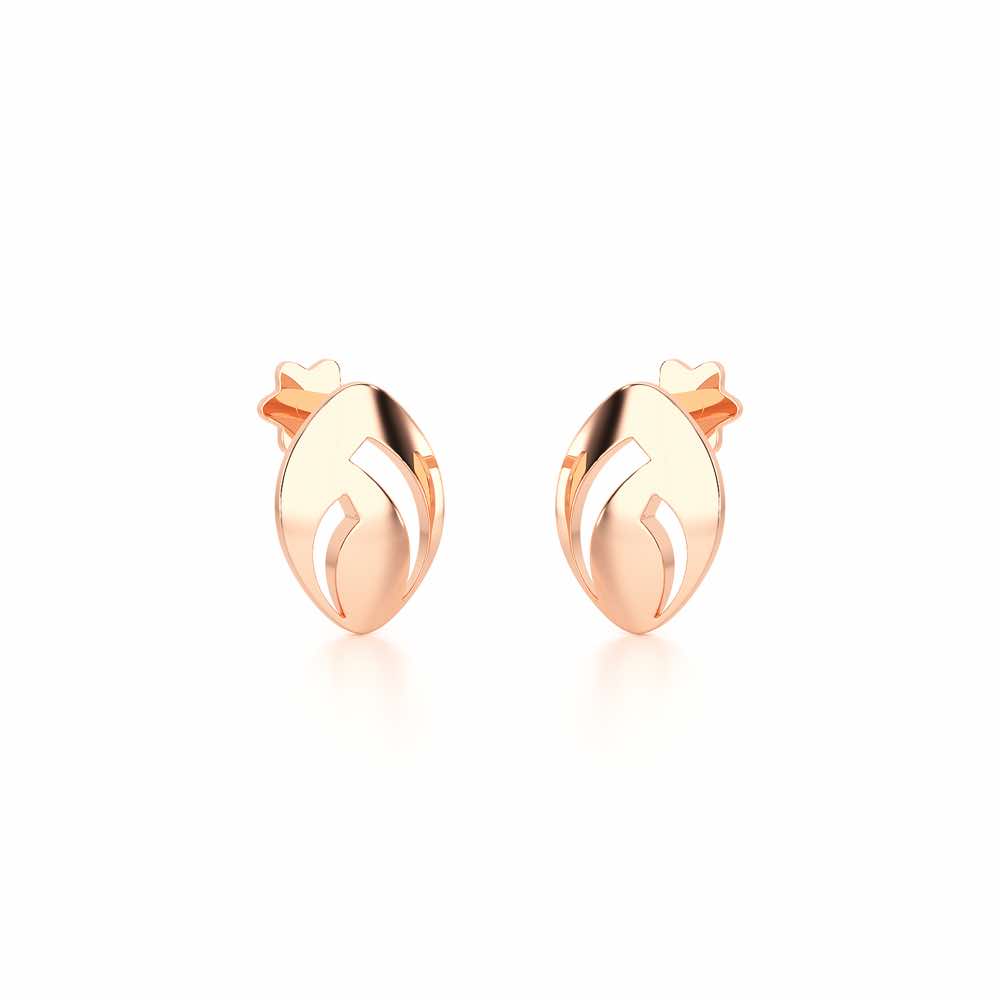 Sun Pebble Silver Earrings - Rose Gold - Image 2
