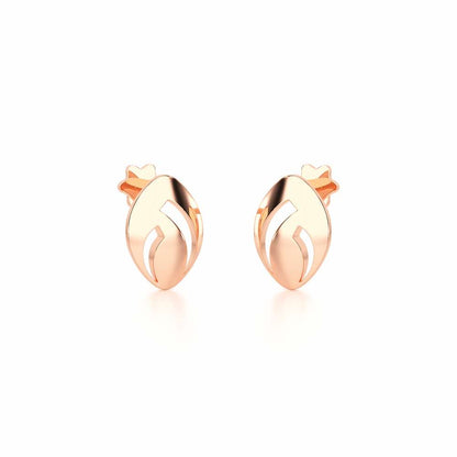 Sun Pebble Silver Earrings - Rose Gold - Image 2
