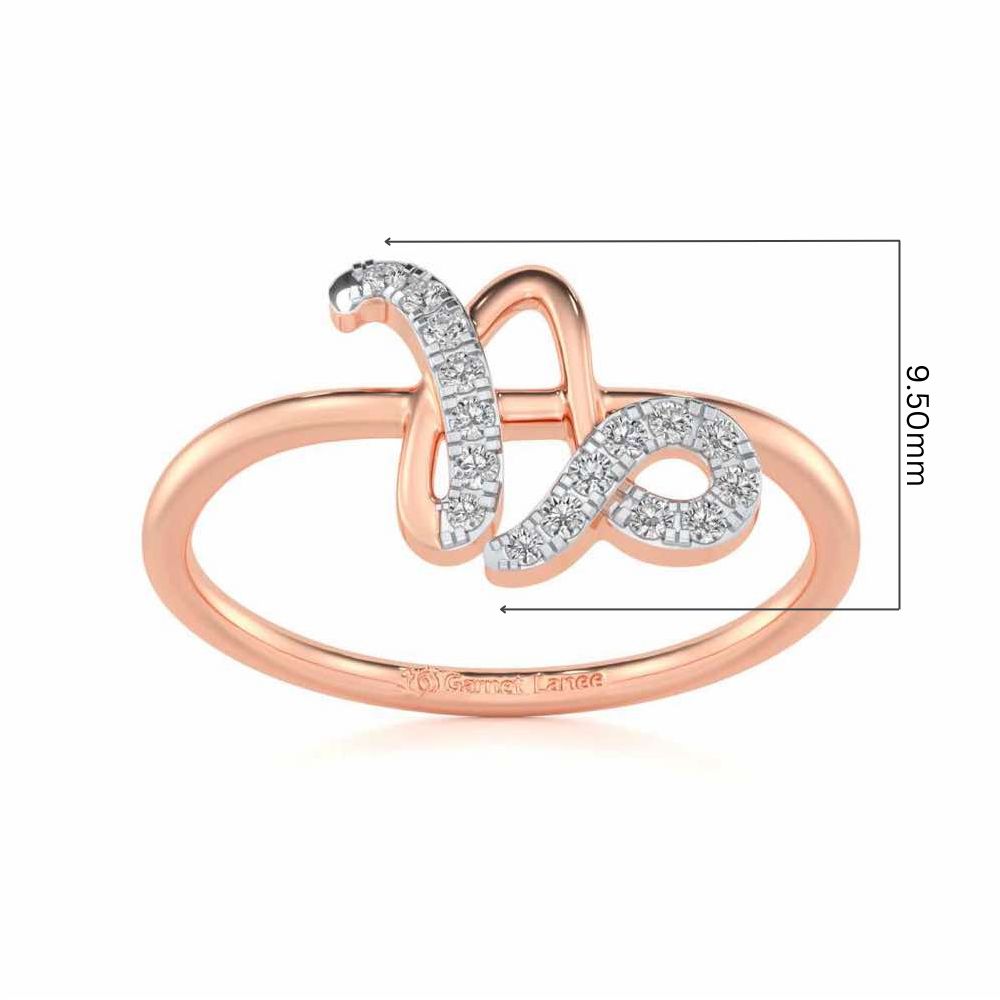 Shiny Capricorn Silver Ring - Rose Gold - Image 5