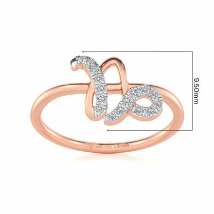 Shiny Capricorn Silver Ring - Rose Gold - Image 5
