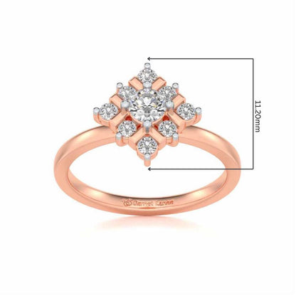 Celestial Solitaire Silver Ring - Rose Gold - Image 5