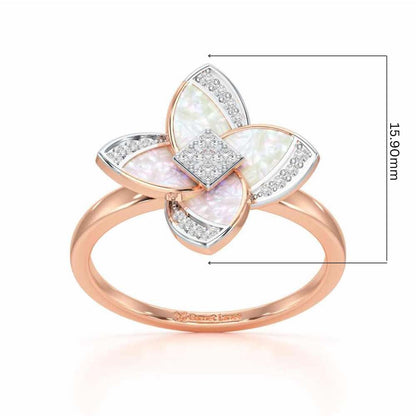 Velvet Blossom Silver Ring - Rose Gold - Image 5