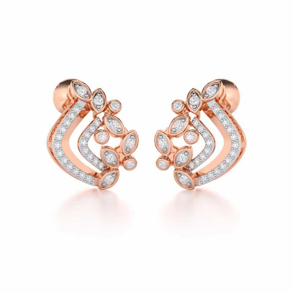 Melodic Bliss Silver Earrings - Rose Gold - Image 2