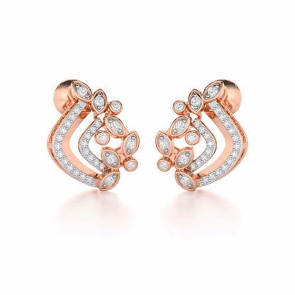 Melodic Bliss Silver Earrings - Rose Gold - Image 2