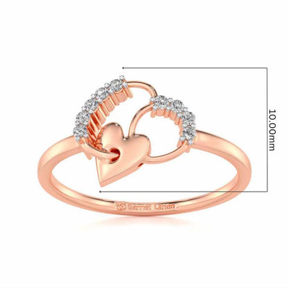 Sewn Love Silver Ring - Rose Gold - Image 5