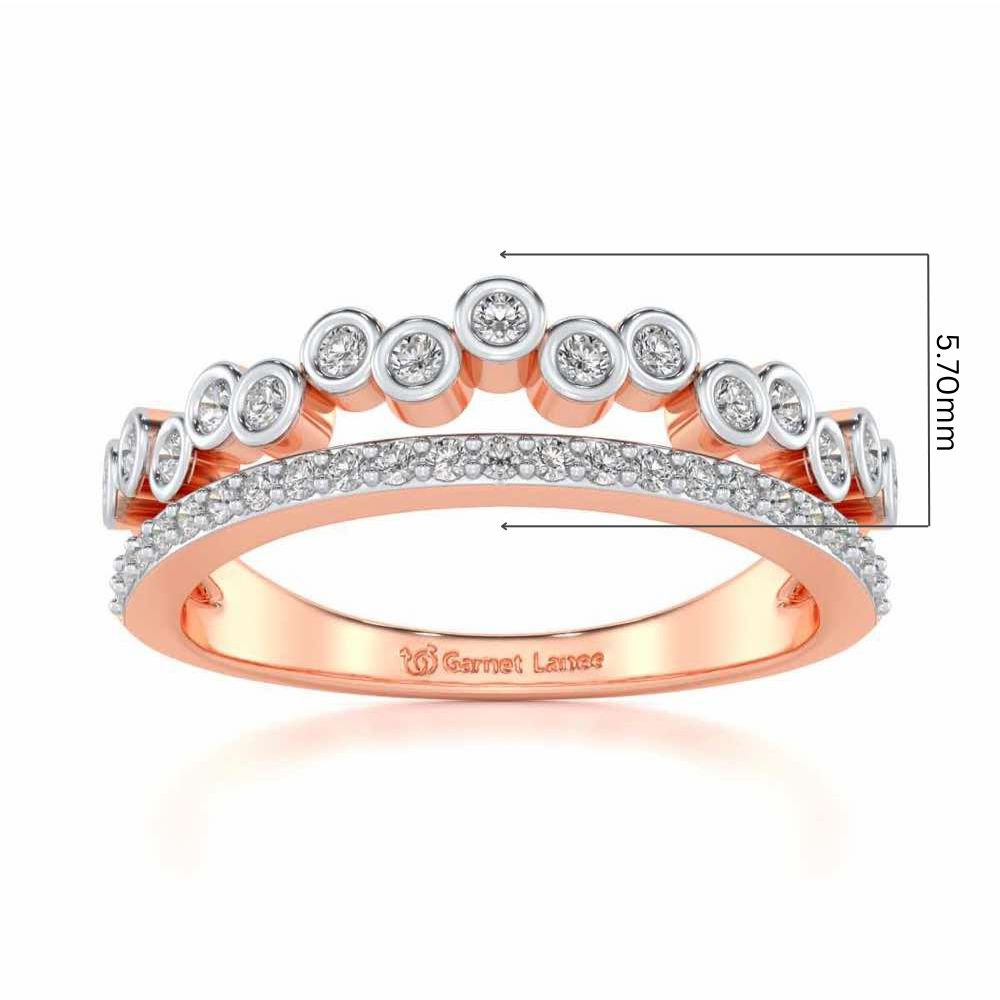 Dance Drops Silver Ring - Rose Gold - Image 5