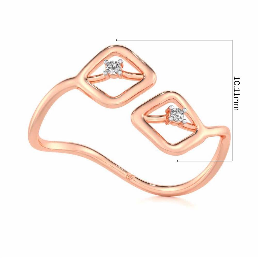Inverted Twigs Silver Ring - Rose Gold - Image 5