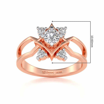 Excellency Solitaire Silver Ring - Rose Gold - Image 5