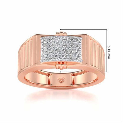 Bulge Silver Ring For Men - Rose Gold - Image 5