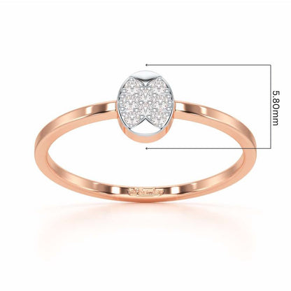 Airy Oval Silver Ring - Rose Gold - Image 5
