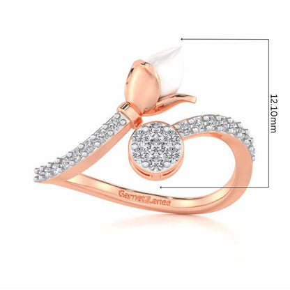 Lotus n Bud Silver Ring - Rose Gold - Image 5
