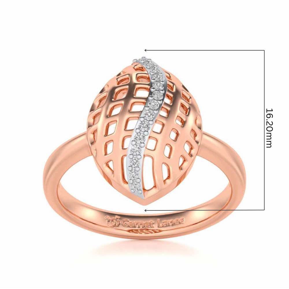 Glitter Drop Silver Ring - Rose Gold - Image 5