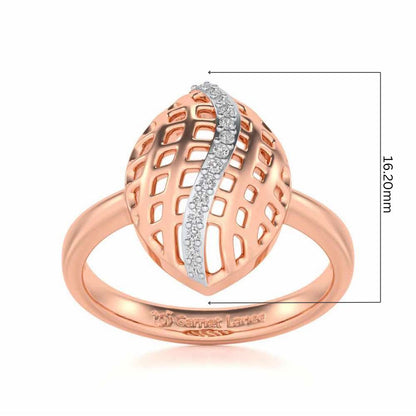 Glitter Drop Silver Ring - Rose Gold - Image 5
