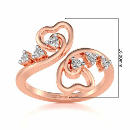 Dil Silver Ring - Rose Gold - Image 5