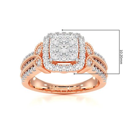 Silk Spark Silver Ring - Rose Gold - Image 5