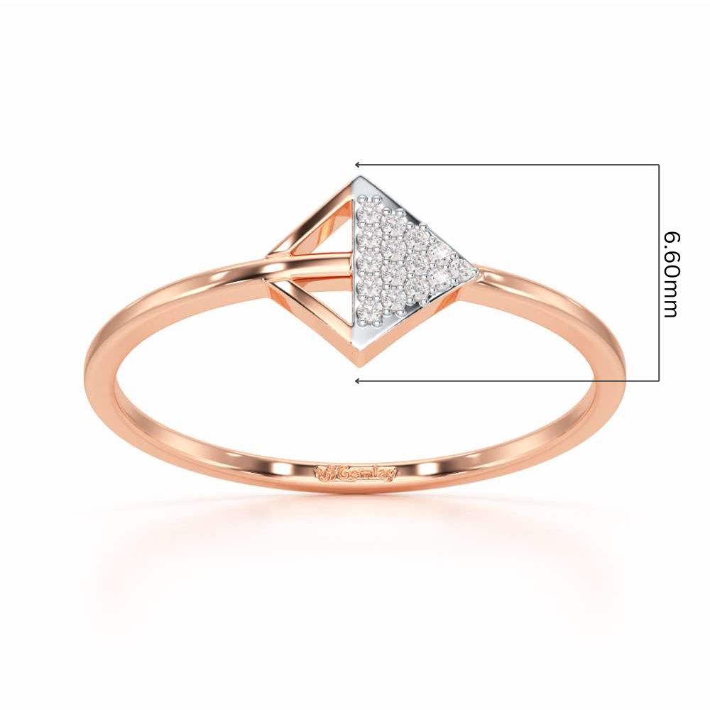 Glowing Gem Silver Ring - Rose Gold - Image 2