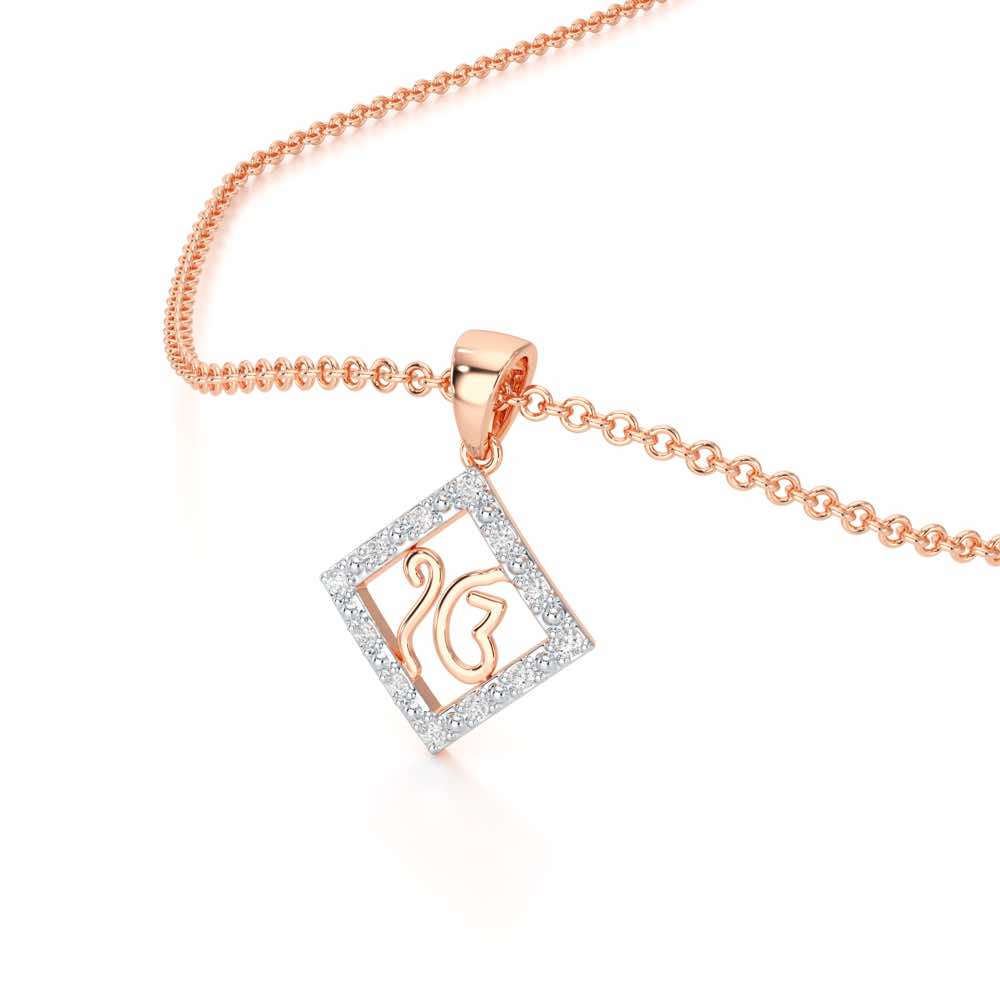 Divine Onkar Silver Pendant - Rose Gold - Image 2