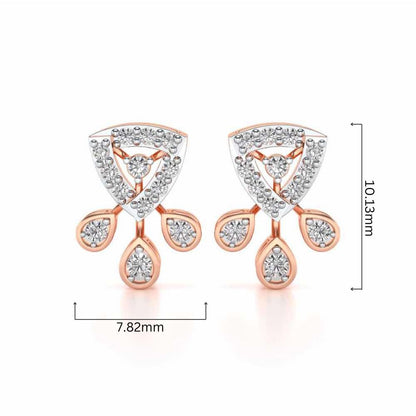 Eashta Silver Earrings - Rose Gold - Image 4