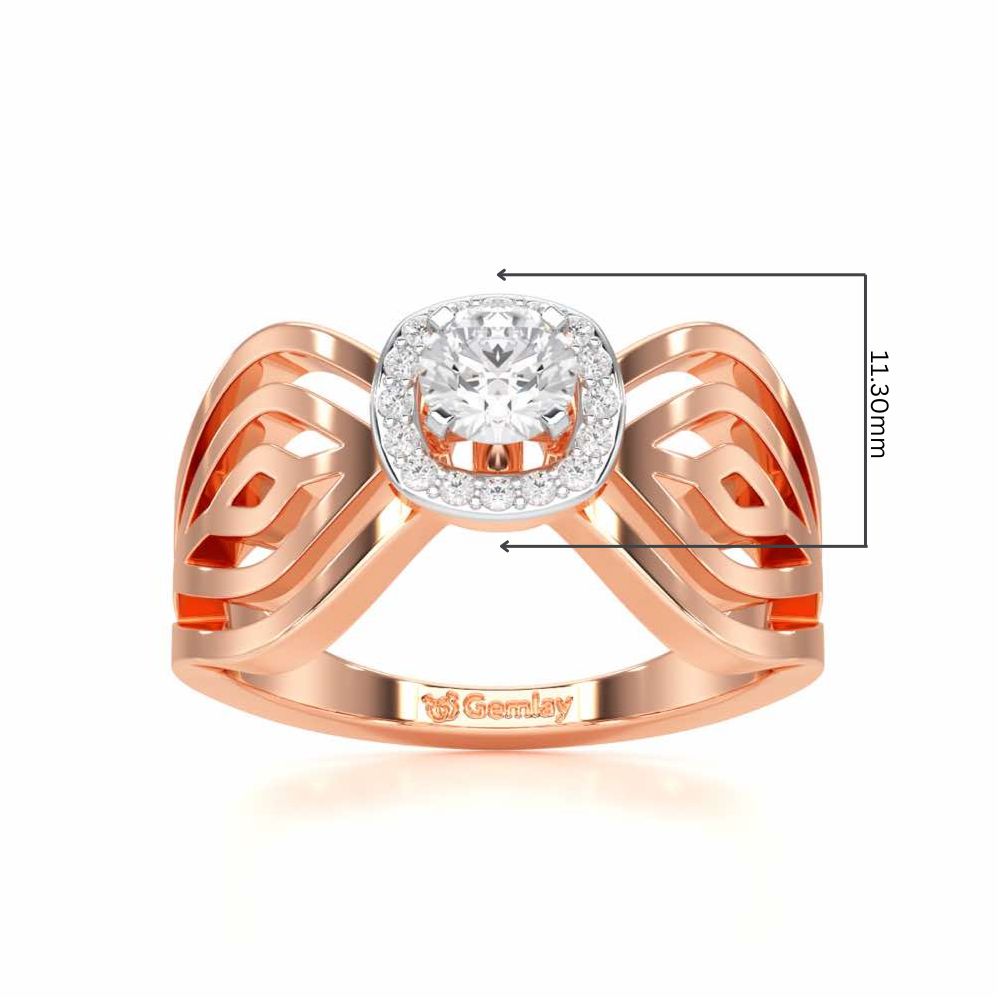 Regal Sparkle Solitaire Ring - Rose Gold - Image 5