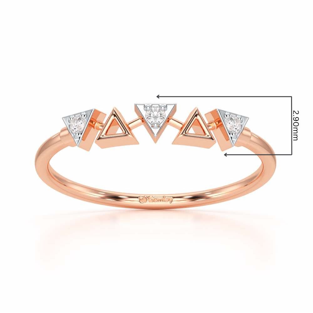 Triangle Meet Silver Ring - Rose Gold - Image 2