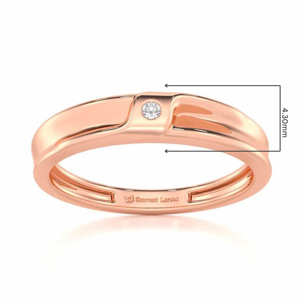 Majestic Solace Men Solitaire Ring - Rose Gold - Image 5